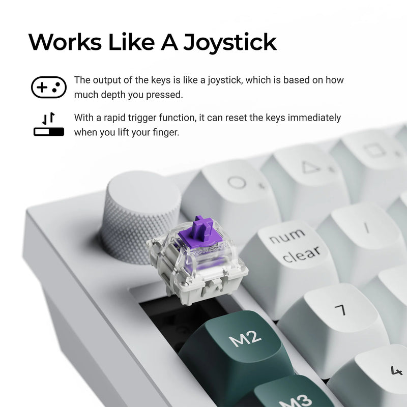 Afbeelding laden in galerijviewer, Keychron q0 he qmk wireless custom number pad rgb mechanisch numpad (zwart, us lay-out (qwerty), gateron double-rail magnetic nebula, hot-swap, rgb, double-shot pbt keycaps)