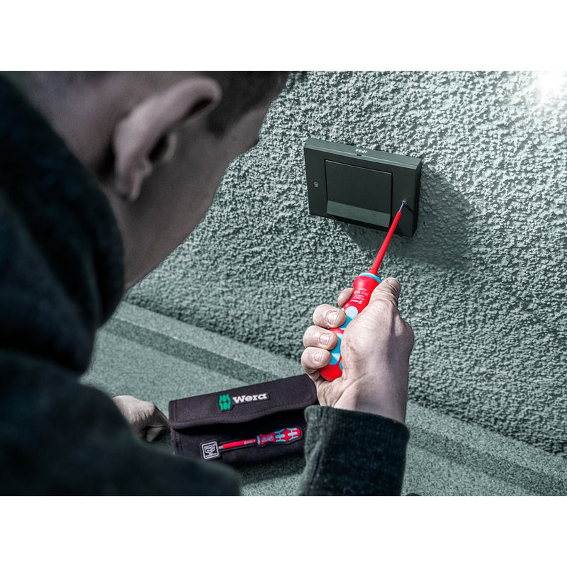 Load image into Gallery viewer, Wera kraftform kompakt vde rvs 17 extra slim 1 tool finder, 17‑delig schroevendraaier (rood blauw)