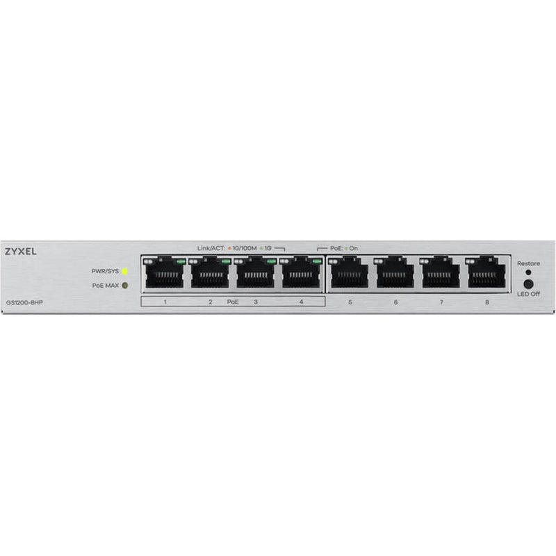 Afbeelding laden in galerijviewer, Zyxel 8-port gbe poe web managed switch (grijs)