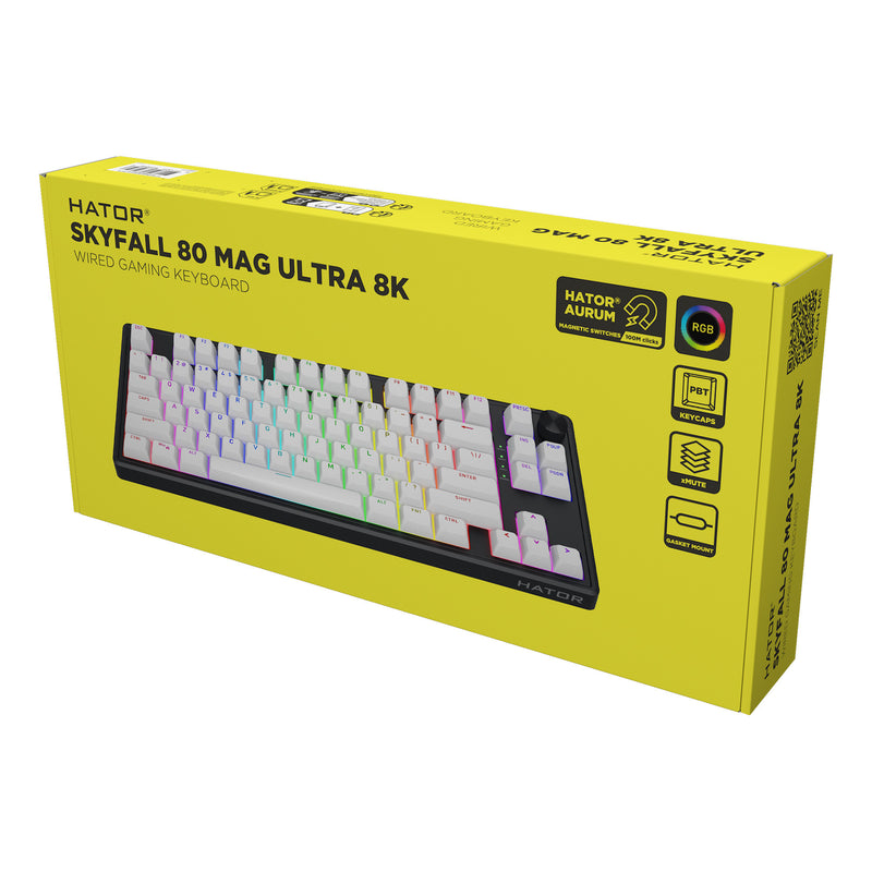 ギャラリービューアに画像をロードする, Hator skyfall mag ultra 8k rgb mechanisch gaming toetsenbord (zwart, us lay-out (qwerty), hator aurum ice, 80% (tkl), rgb, double-shot pbt, hot-swap)