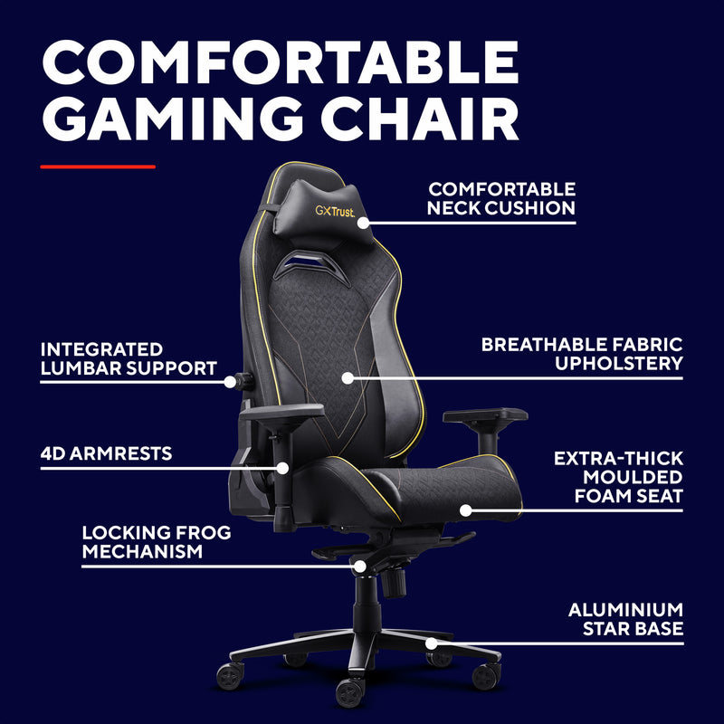 Load image into Gallery viewer, Trust gxt 721 ruya pro premium comfortabele gaming stoel (zwart geel)