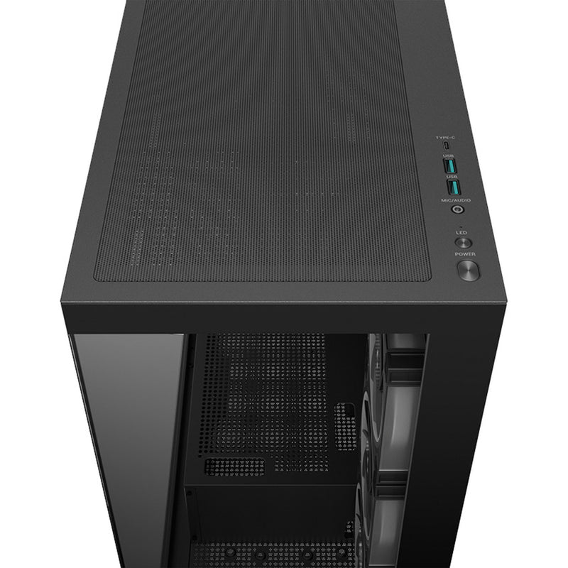 Laden Sie das Bild in Galerie -Viewer, Deepcool cg580 4f v2 midi tower behuizing (zwart | 2x usb-a | 1x usb-c | rgb | tempered glass)