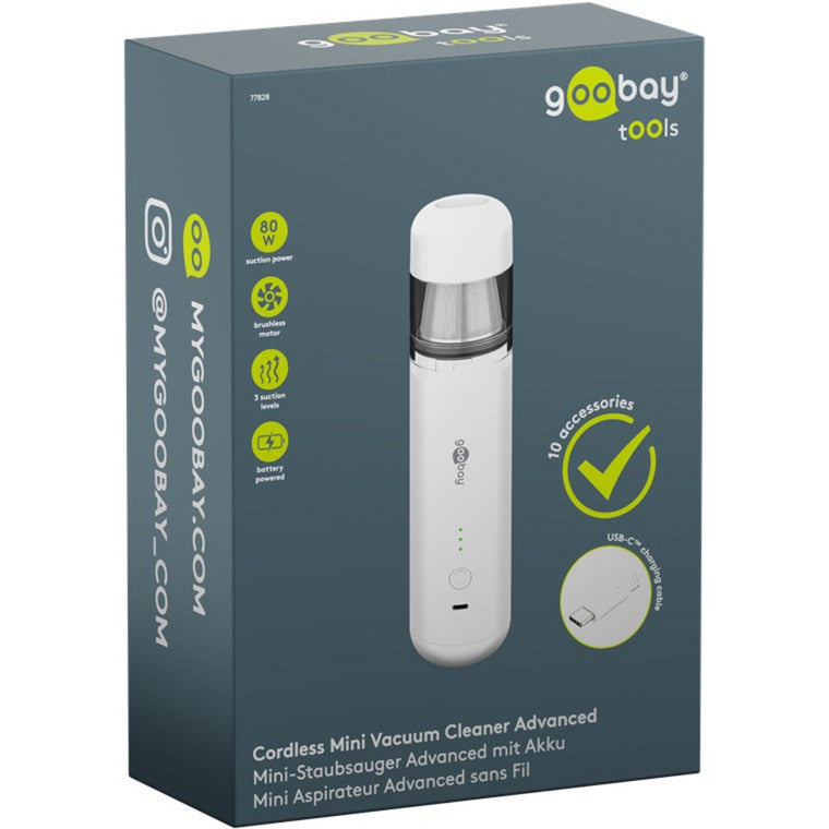 Load image into Gallery viewer, Goobay cordless mini vacuum cleaner advanced handstofzuiger (wit)