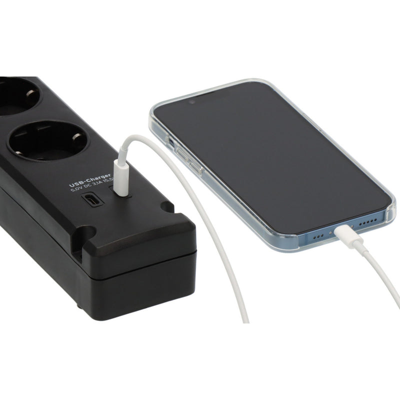 Load image into Gallery viewer, Brennenstuhl bremounta stekkerdoos 5-voudig met 2 usb c-laadcontactdozen stekkerdoos (zwart, 2x usb c)
