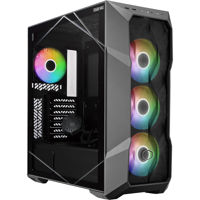 Load image into Gallery viewer, Cooler master td500 max midi tower behuizing (gunmetal | 2x usb-a | 1x usb-c | rgb | tempered glass)