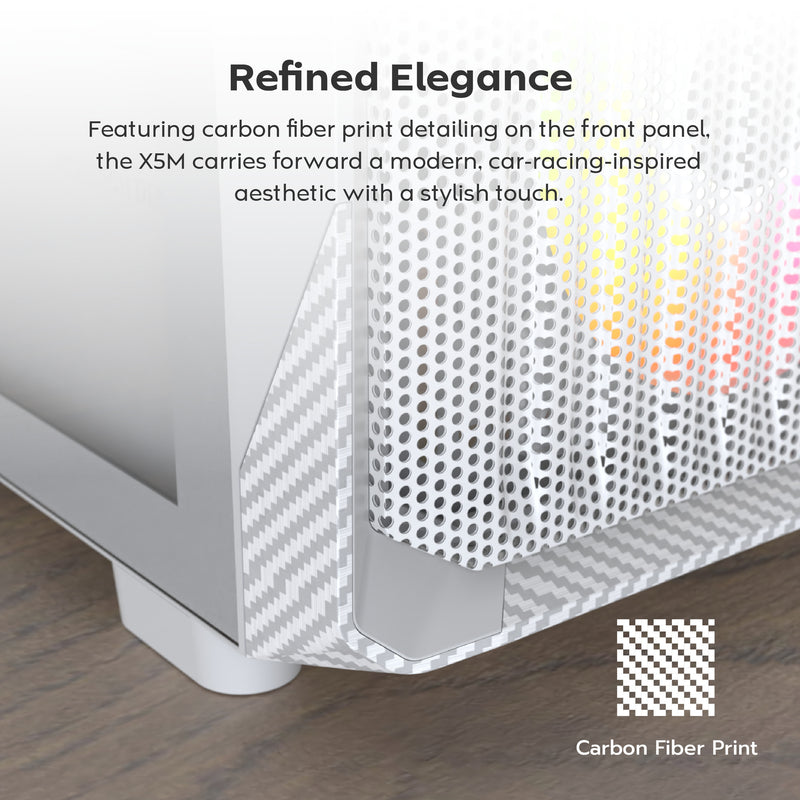Load image into Gallery viewer, Montech x5m midi tower behuizing (wit | 2x usb-a | 1x usb-c | rgb | tempered glass)
