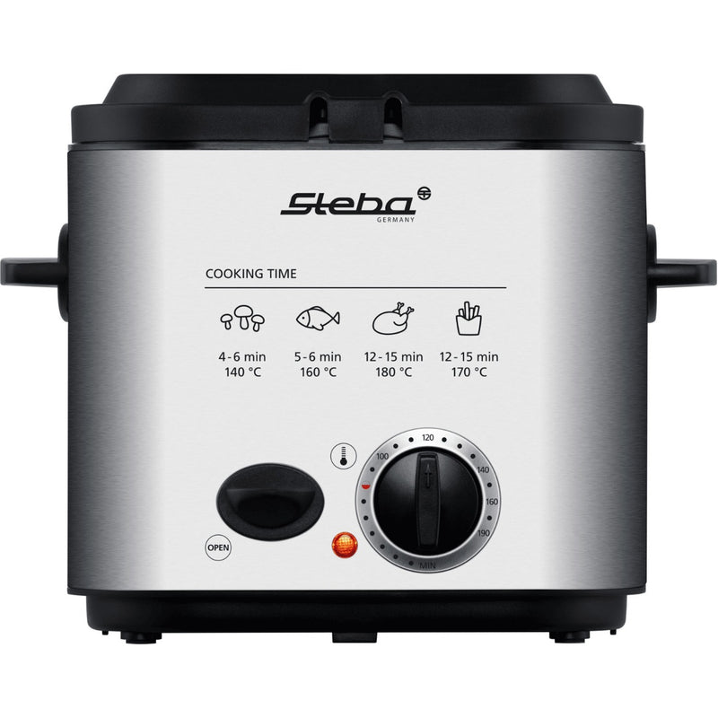 Load image into Gallery viewer, Steba df95f - minifriteuse fondue frituurpan (roestvrij staal zwart, 1,25 liter)