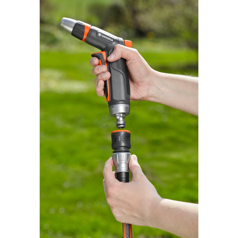 Load image into Gallery viewer, Gardena premium waterstop 13 mm (1 2 ), 15 mm (5 8 ) slangstuk (grijs zilver, 18253-50)