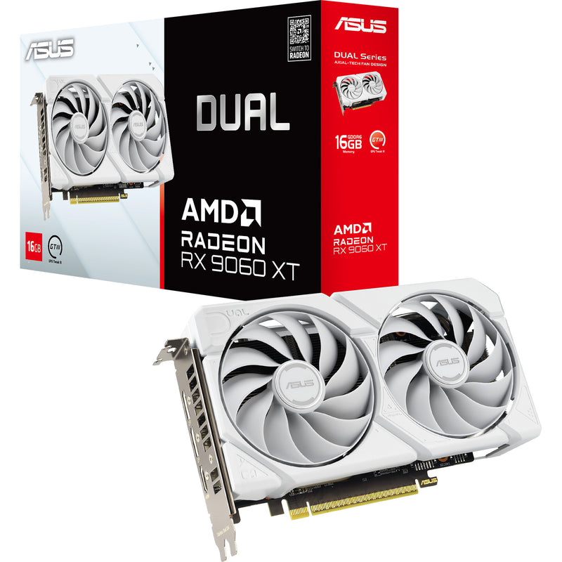 Afbeelding laden in galerijviewer, Asus radeon rx 9060 xt dual white edition 16gb grafische kaart (wit, rdna4, gddr6, 2x displayport, 1x hdmi 2.1)