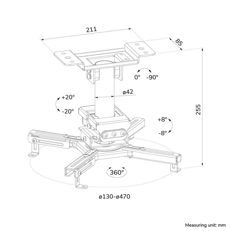 Chargez l'image dans la visionneuse de la galerie, Neomounts cl25-530wh1 beamer plafondbeugel plafondhouder (wit)