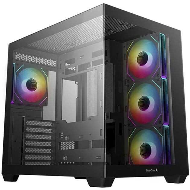 Afbeelding laden in galerijviewer, Deepcool cg530 4f midi tower behuizing (zwart | 2x usb-a | 1x usb-c | rgb | tempered glass)