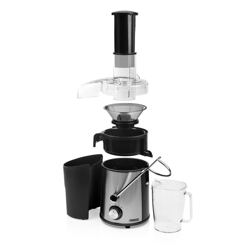 Load image into Gallery viewer, Princess 203040 juice extractor sapcentrifuge (zwart roestvrij staal, vaatwasser geschikte onderelen | 800 w)