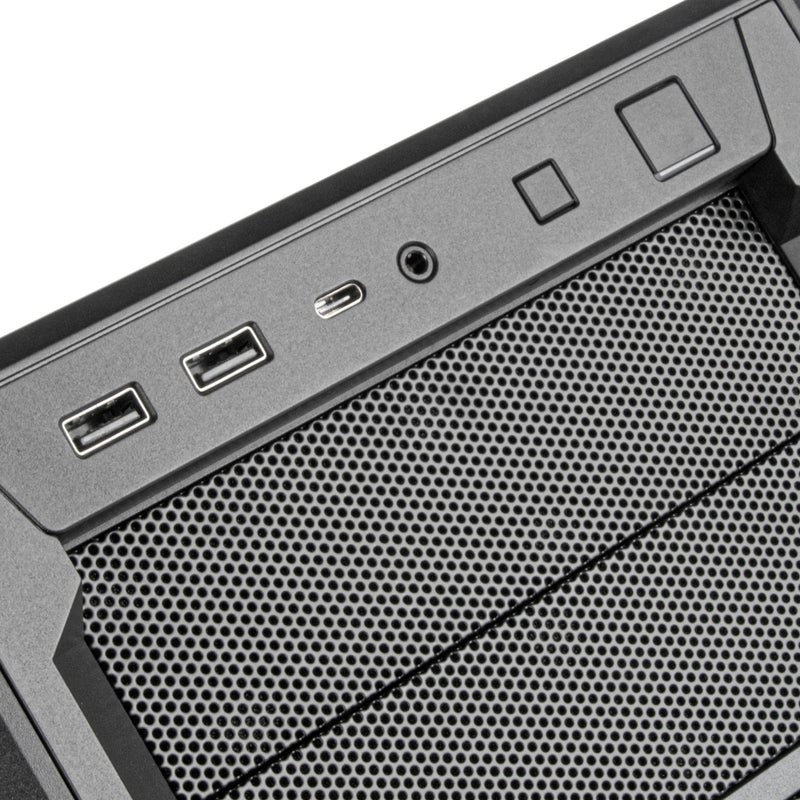 Load image into Gallery viewer, Silverstone sst-sed1-b midi tower behuizing (zwart | 2x usb-a | 1x usb-c)