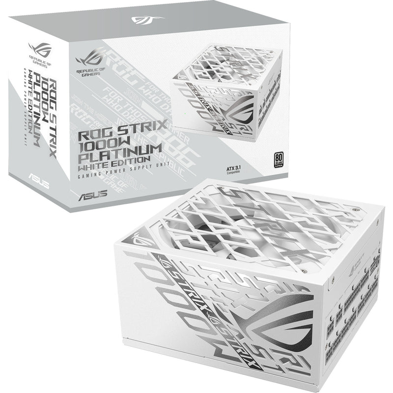 Load image into Gallery viewer, Asus rog strix platinum white edition modulaire 1000 watt voeding (wit, 1x 12v-2x6, 4x pcie)