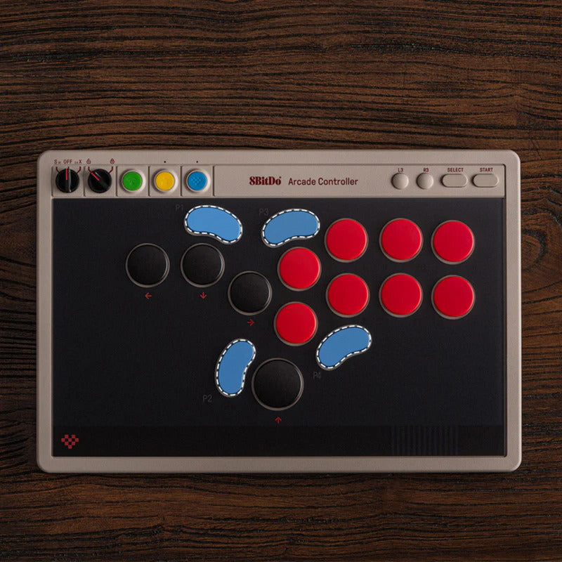Chargez l'image dans la visionneuse de la galerie, 8bitdo arcade controller (grijs rood, 2.4 ghz bluetooth usb, nintendo switch 1 + 2, pc)