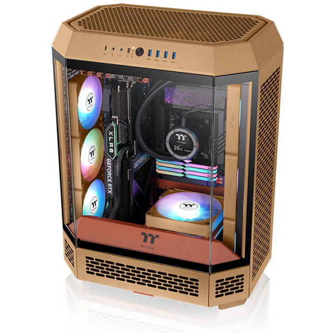 Load image into Gallery viewer, Thermaltake ct120 ex reverse argb sync pc cooling fan gravel sand (3-fan pack) case fans (lichtbruin, 3 stuks, 120 x 120 x 25 mm, pwm)