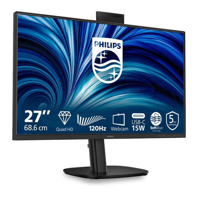 Afbeelding laden in galerijviewer, Philips 27b2n3500jh 00 27 monitor (zwart, hdmi, displayport, usb-c, webcam, 120 hz)