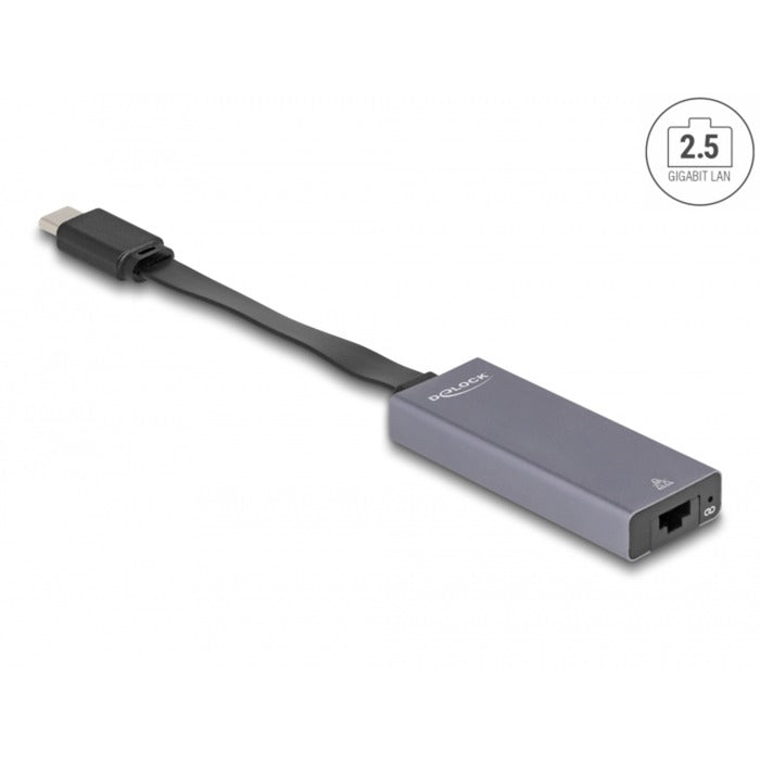 Load image into Gallery viewer, Delock usb-c > 2.5 gigabit lan slim netwerkadapter (grijs)