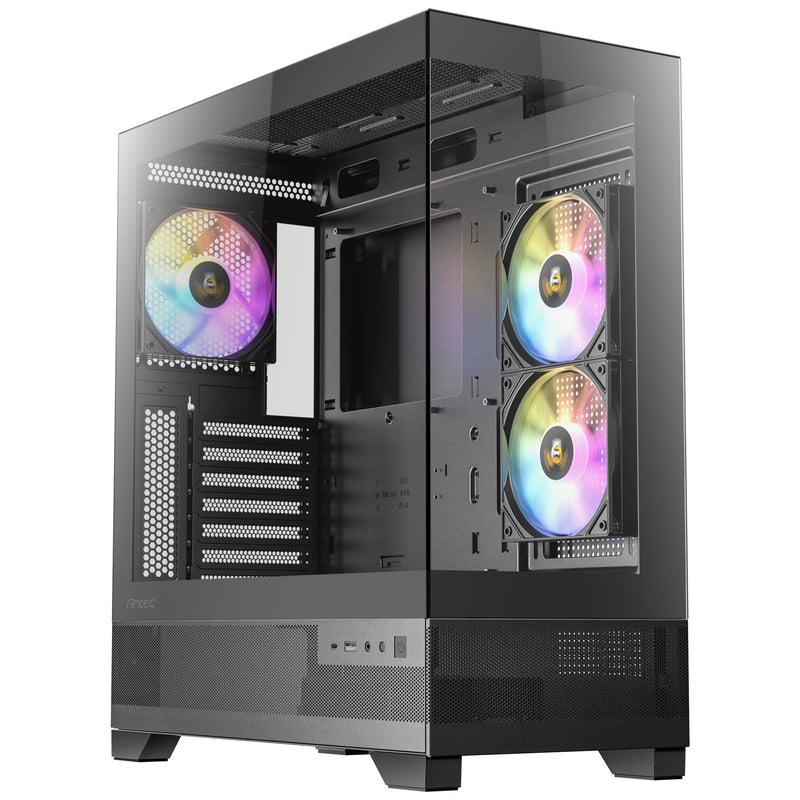 Load image into Gallery viewer, Antec cx700 argb midi tower behuizing (zwart | 1x usb-a | 1x usb-c | tempered glass)