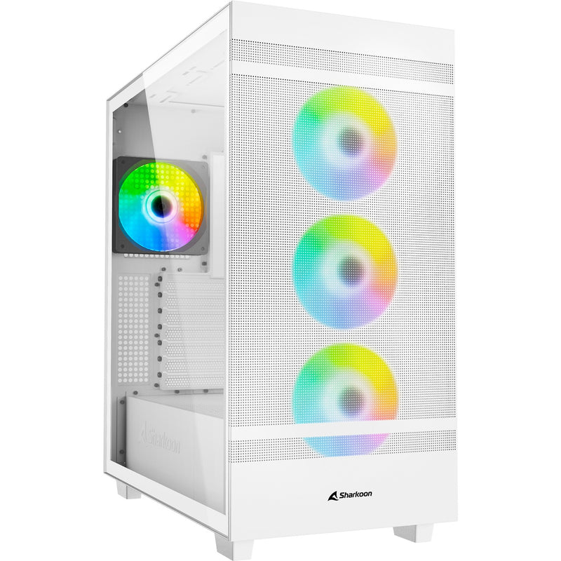 Load image into Gallery viewer, Sharkoon rebel c50 white rgb midi tower behuizing (wit | 2x usb-a | 1x usb-c | rgb | tempered glass)