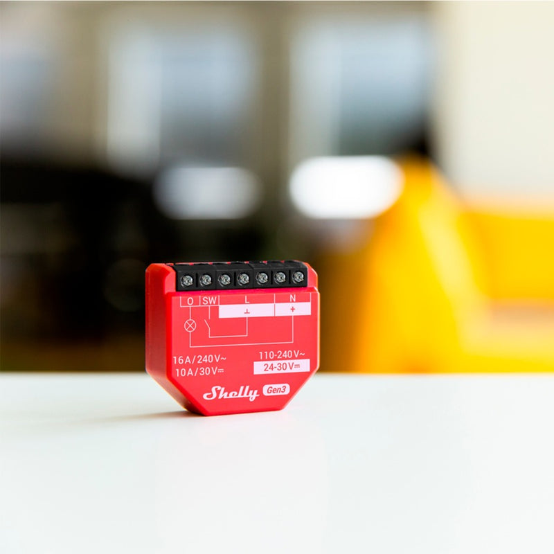 Load image into Gallery viewer, Shelly 1pm gen3 relais (rood, wifi, bluetooth)