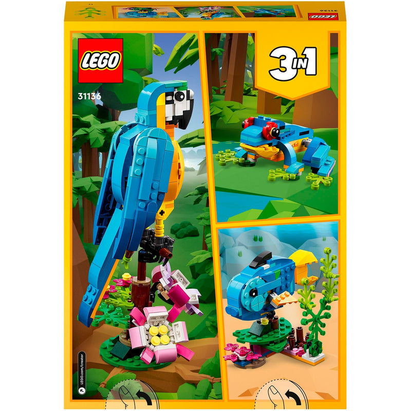 Afbeelding laden in galerijviewer, Lego creator 3in1 exotische papegaai - kikker - vis dieren speelgoed set voor kinderen - 31136