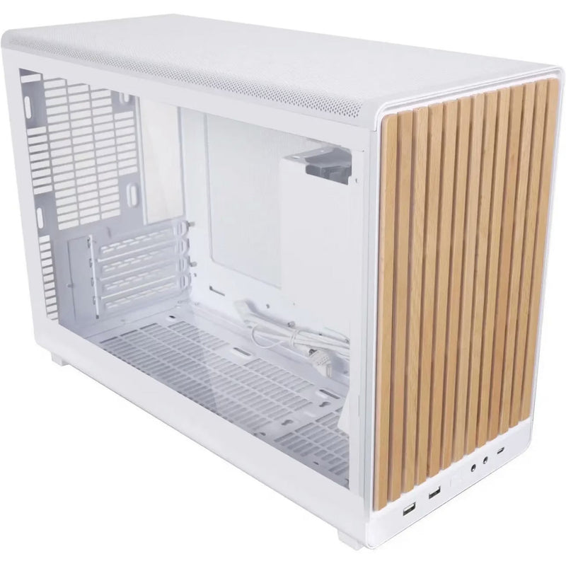 Load image into Gallery viewer, Lian li a3-matx white (wood edition) midi tower behuizing (wit houtkleur | 2x usb-a | 1x usb-c | tempered glass)