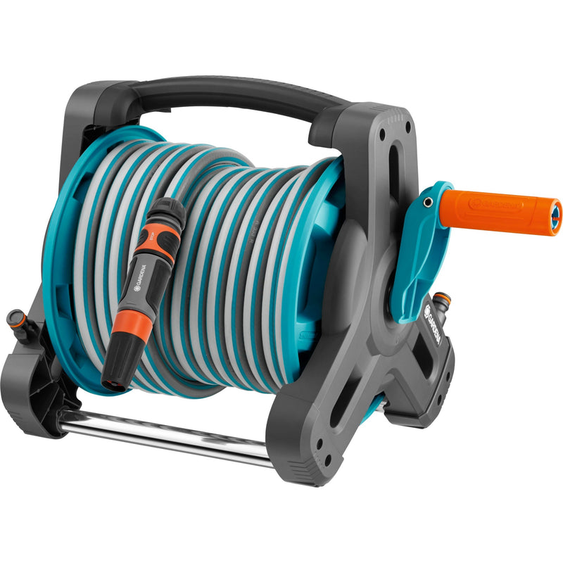 Load image into Gallery viewer, Gardena classic slanghouder 10 compleet slanghaspel (grijs turquoise, 8010-20, 10 m)