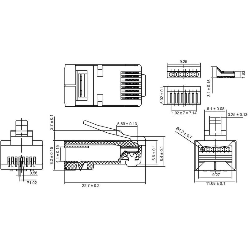 Afbeelding laden in galerijviewer, Goobay cat.5e rj-45 stp stekker (grijs, 10 stuks)