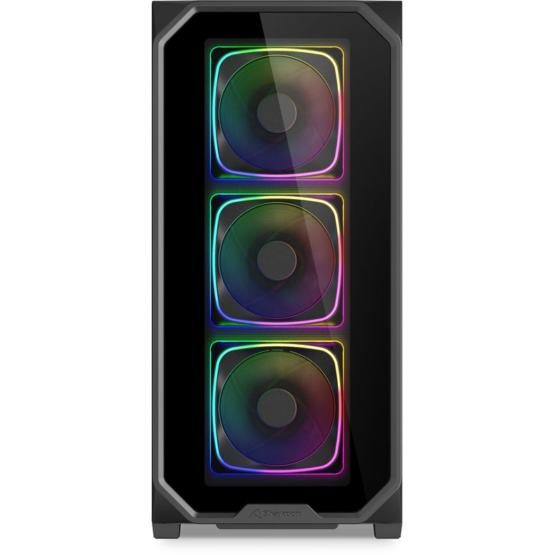 Load image into Gallery viewer, Sharkoon ak5g rgb midi tower behuizing (zwart | 2x usb-a | 1x usb-c | rgb | tempered glass)