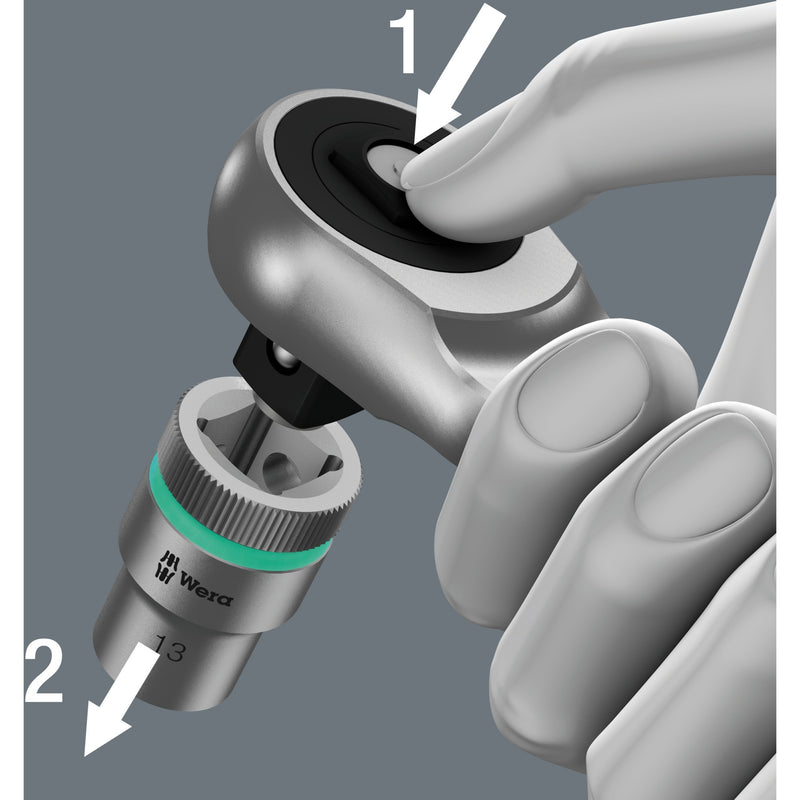 Load image into Gallery viewer, Wera 8100 sc 7 zyklop metal-ratelset met doorsteekvierkant 1 2 aandrijving gereedschapsset ( 28-delig )