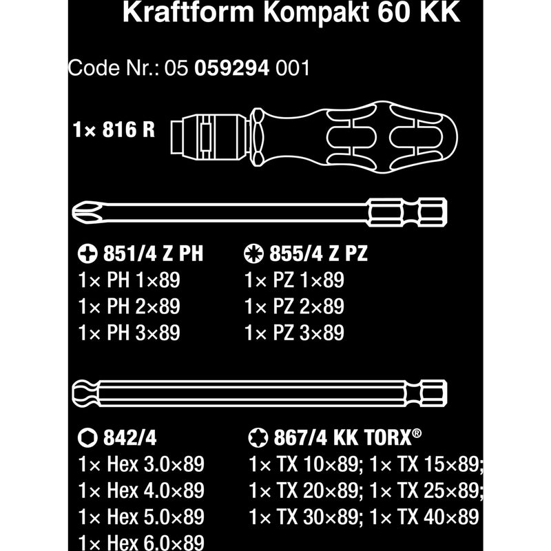 Load image into Gallery viewer, Wera kraftform kompakt 60 kk, 17-delig dopsleutel (zwart groen, bits met kogelkop)