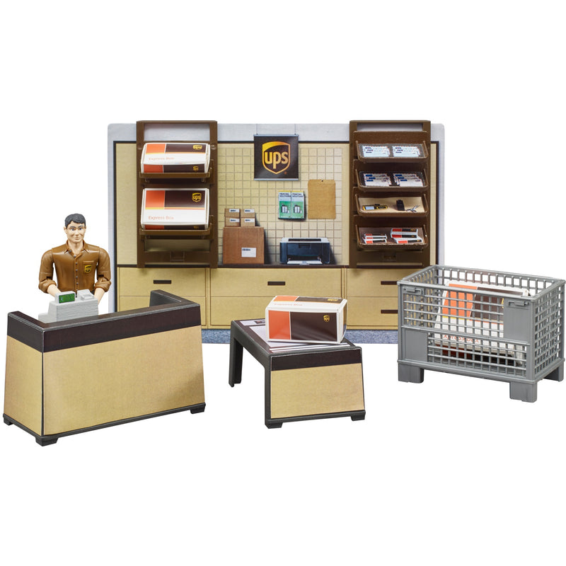 Load image into Gallery viewer, Bruder bworld ups parcel shop speelfiguur (62250)