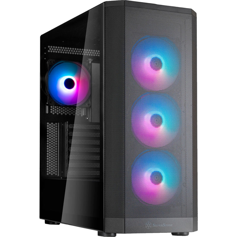 Load image into Gallery viewer, Silverstone fara 514x midi tower behuizing (zwart | 2x usb-a | 1x usb-c | rgb | tempered glass)