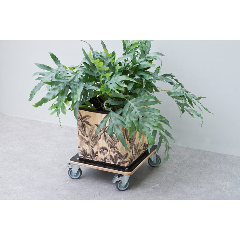 Load image into Gallery viewer, Nature planttrolley vierkant rolplank (zwart)