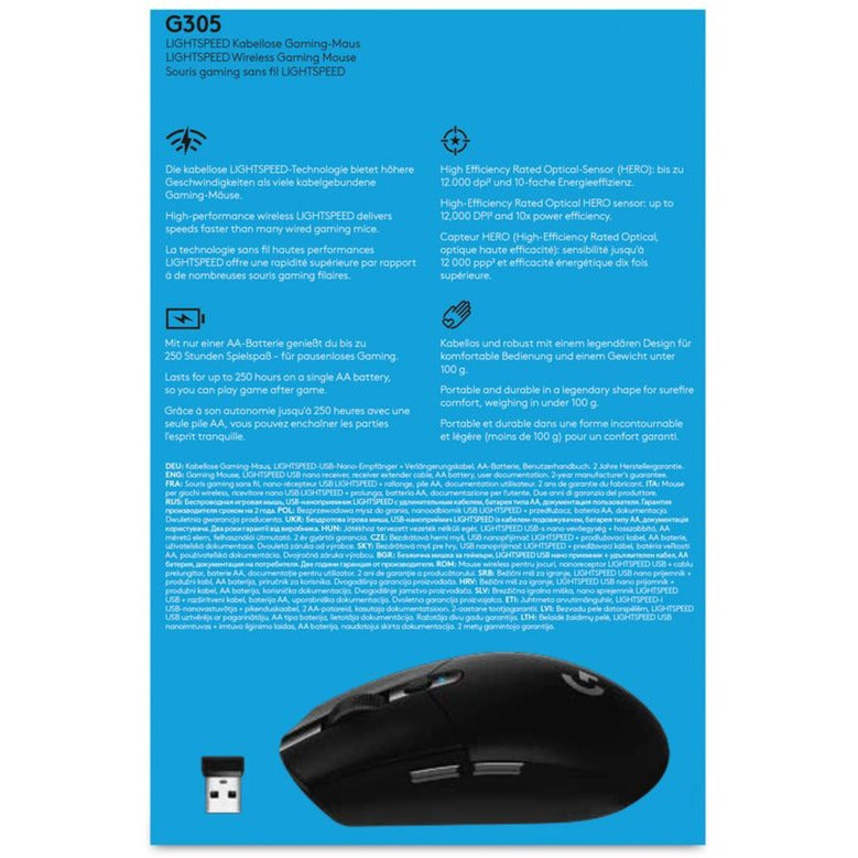 Laden Sie das Bild in Galerie -Viewer, Logitech g305 lightspeed draadloze gaming muis (zwart, 200 - 12.000 dpi)