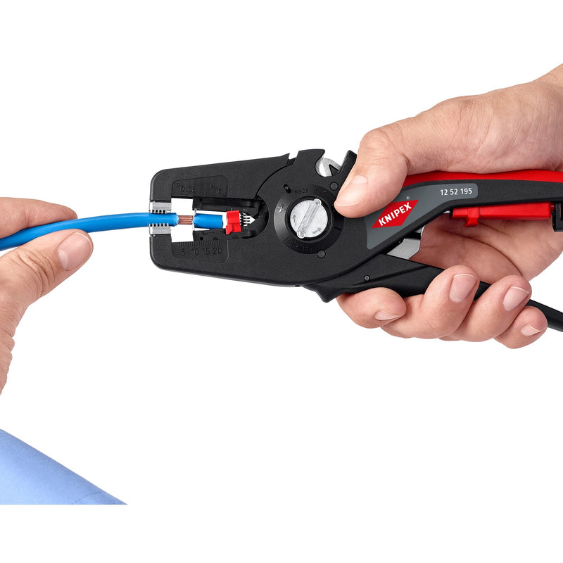 Load image into Gallery viewer, Knipex precistrip16 automatische afstriptang (zwart rood, geïntegreerde draadsnijder)