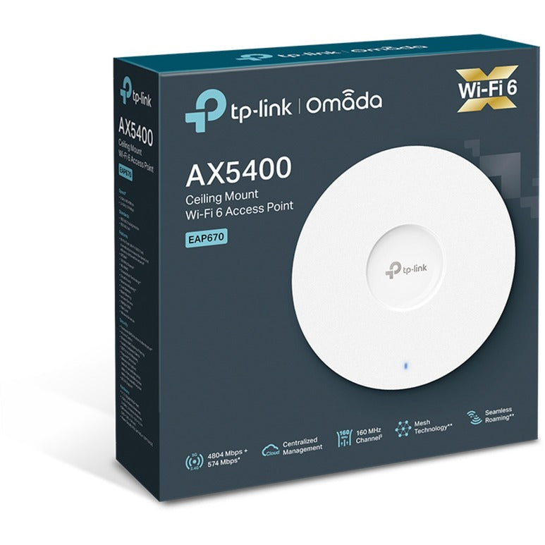 Laden Sie das Bild in Galerie -Viewer, Tp-link omada eap670 ax5400 wifi 6 access point voor plafondmontage mesh access point (wit, poe)
