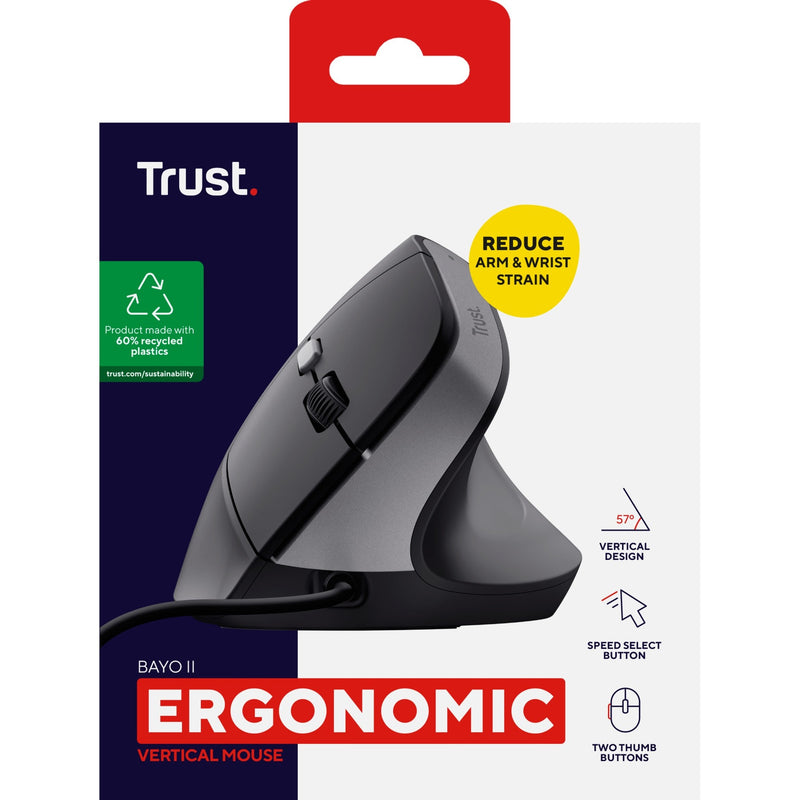 Load image into Gallery viewer, Trust bayo ii bedrade ergonomische muis (zwart, 800 dpi - 2400 dpi)
