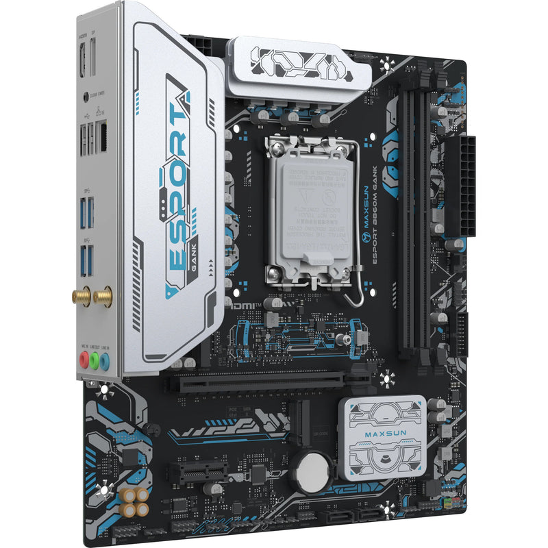 Laden Sie das Bild in Galerie -Viewer, Maxsun ms-esport b860m gank wifi socket 1851 moederbord (zwart, raid, gb-lan, wlan, bt, sound, µatx)