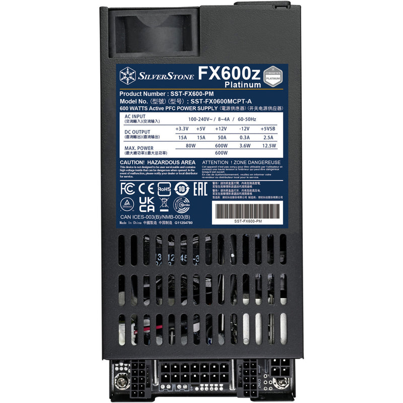 Load image into Gallery viewer, Silverstone fx600z platinum modulaire 600 watt voeding (zwart, 1x 12v-2x6, 2x pcie)