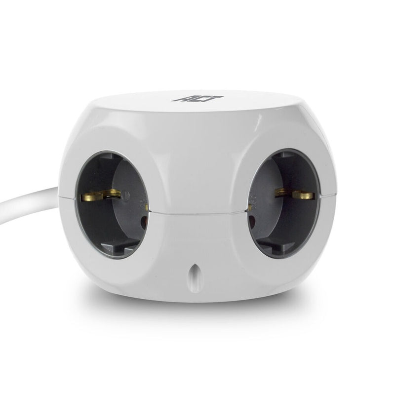 Load image into Gallery viewer, Act connectivity stekkerdoos kubus met 3 stopcontacten, 30w power delivery usb-c a poorten, kabellengte 1,5m stekkerdoos (wit, type f)