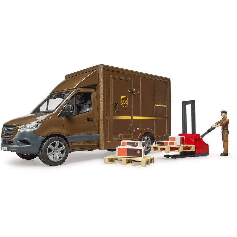 Load image into Gallery viewer, Bruder mb sprinter ups met chauffeur en toebehoren modelvoertuig (02678)