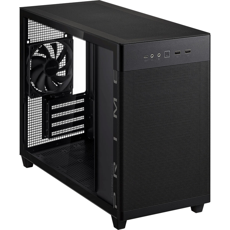 Load image into Gallery viewer, Asus prime ap201 mini tower behuizing (zwart | 2x usb-a | 1x usb-c | tempered glass)
