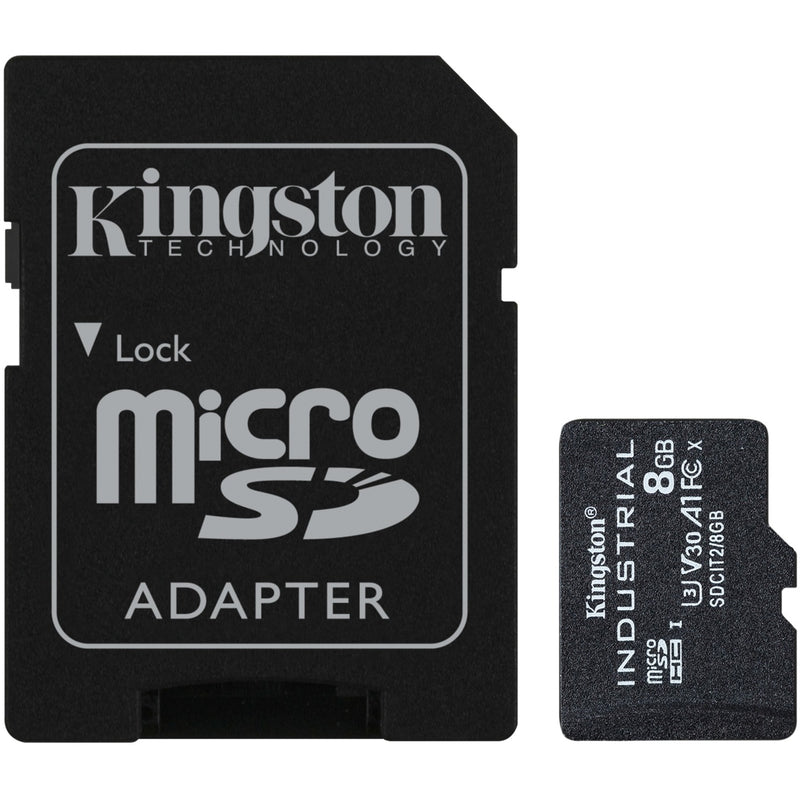 Load image into Gallery viewer, Kingston industrial microsdhc 8gb geheugenkaart (zwart, incl. sd adapter, klasse 10, uhs-i, u3, v30, a1)