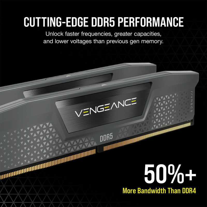 Afbeelding laden in galerijviewer, Corsair vengeance 32 gb ddr5-6000 (2x 16 gb) werkgeheugen (grijs, cmk32gx5m2b6000z30, expo)