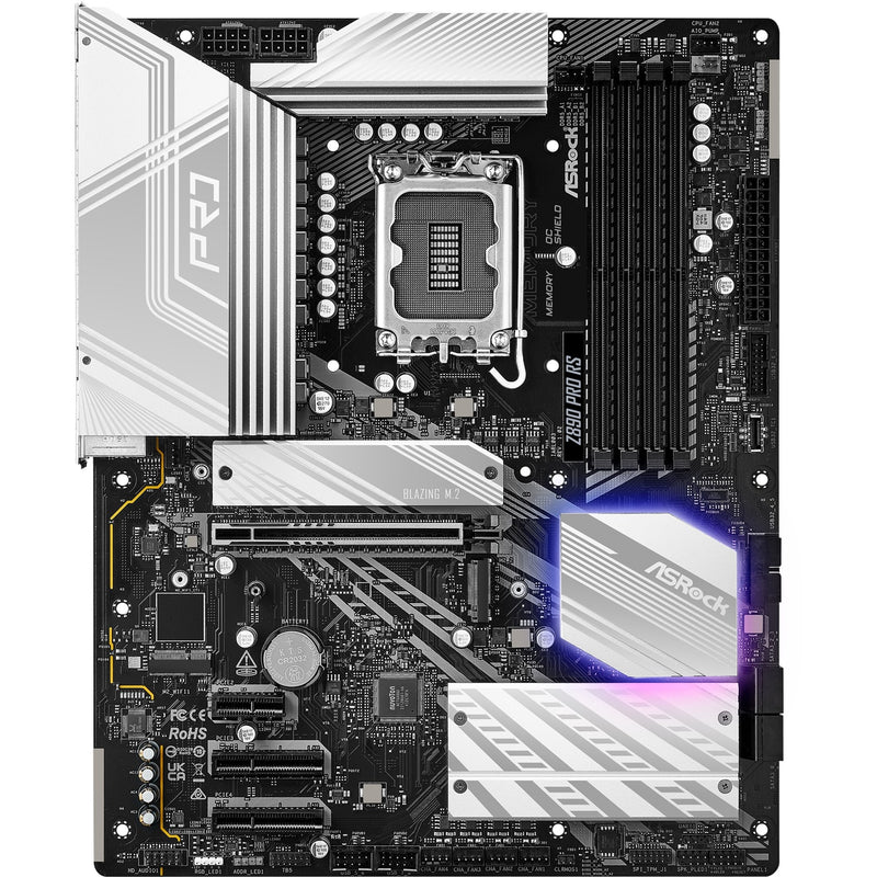 Load image into Gallery viewer, Asrock z890 pro rs socket 1851 moederbord (zwart wit, raid, 2.5 gb-lan, sound, atx)
