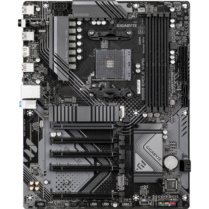Afbeelding laden in galerijviewer, Gigabyte b550 eagle wifi6 socket am4 moederbord (zwart grijs, raid, gb-lan, wi-fi 6, bt, sound, atx)