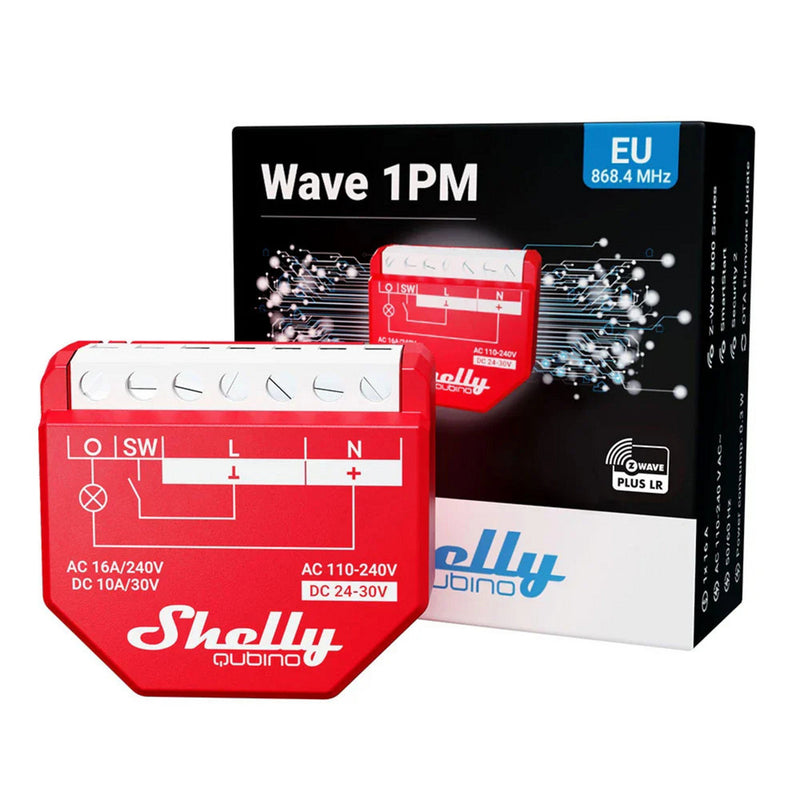 Afbeelding laden in galerijviewer, Shelly wave 1pm eu lr schakelaar (rood, z-wave, z-wave+)