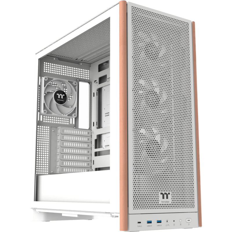 Load image into Gallery viewer, Thermaltake s370 ws snow midi tower behuizing (wit | 2x usb-a | 1x usb-c | tempered glass)